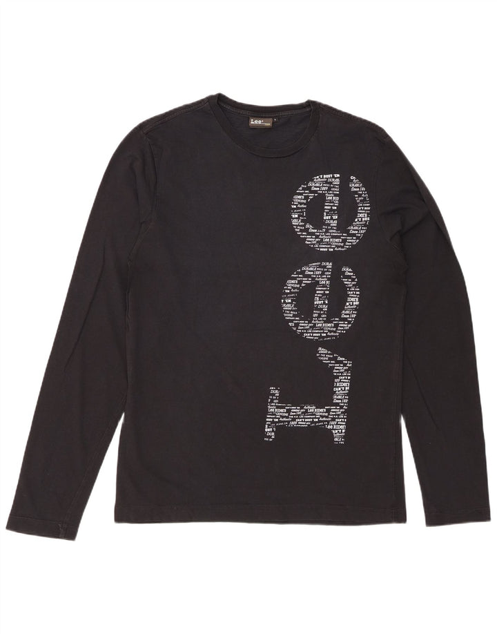 LEE Mens Graphic Top Long Sleeve Large Black