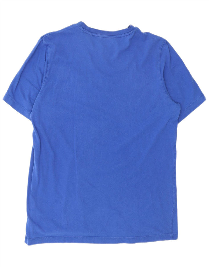 ADIDAS Mens Graphic T-Shirt Top Medium Blue Cotton
