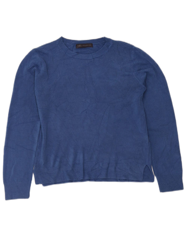 Marks & Spencer Dame Boat Neck Jumper Sweater UK 12 Medium Blue Acryl