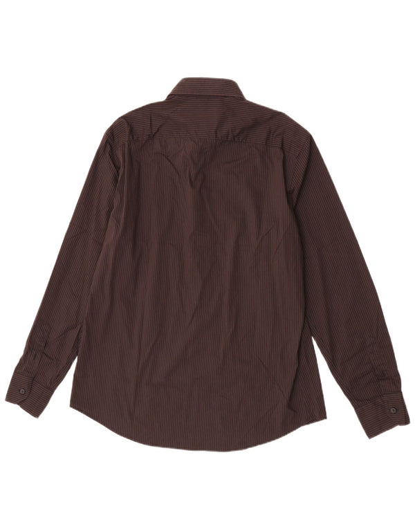 Camicia da uomo Harmont & Blaine vestibilità stretta 2XL cotone a righe marrone