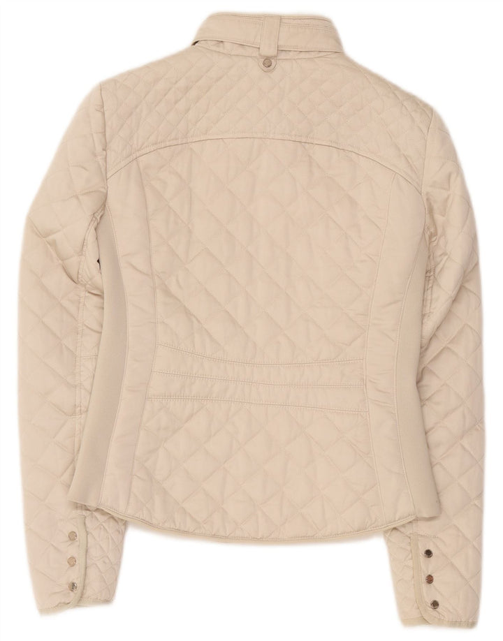 Zara Mujer Chaqueta Acolchada UK 12 Medium Off White