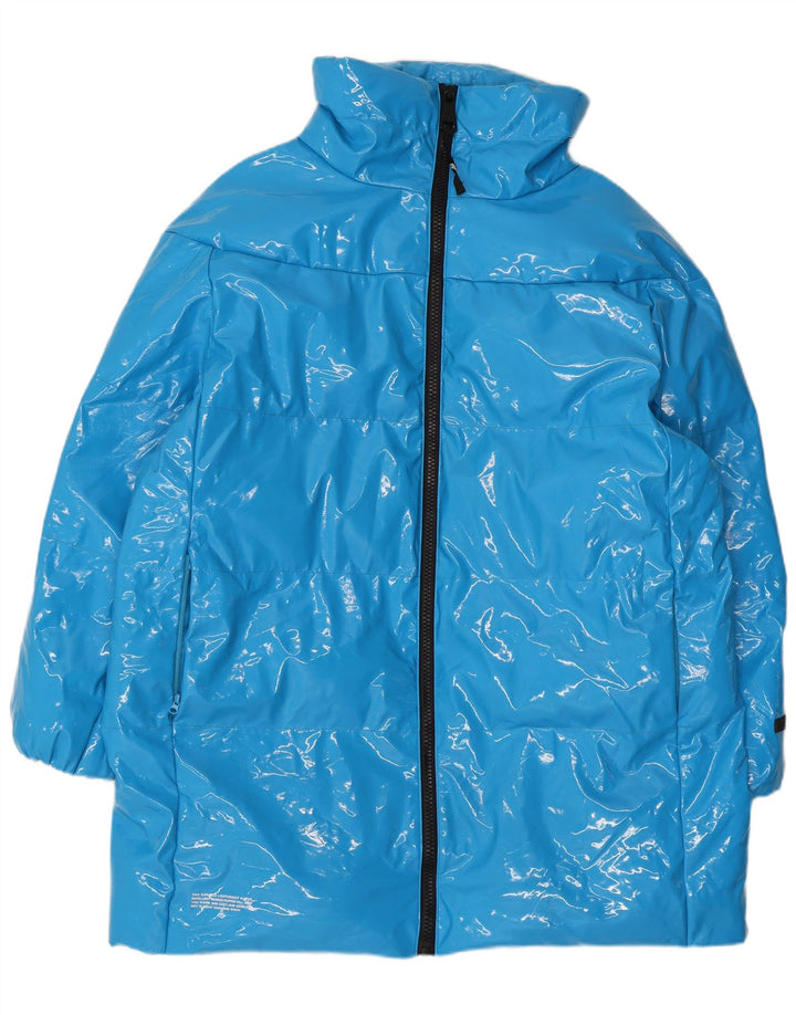 Cappotto imbottito oversize da donna Juicy Couture UK 14 Poliuretano blu medio