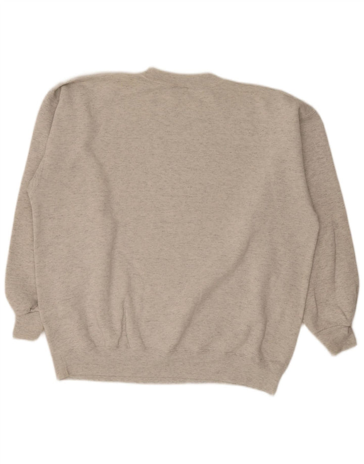 Vintage hombres sudadera gráfica jumper XL algodón gris