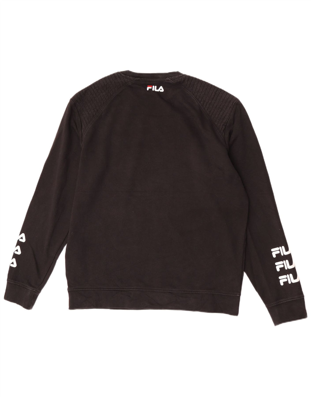 Fila Mens Graphic Regular Fit Sweatshirt Jumper Large Black Cotton