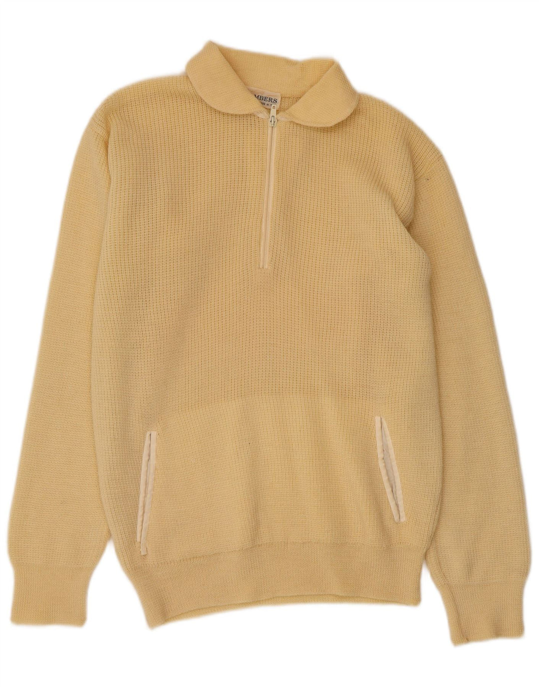 Lambers Mens Polo Neck Jumper Sweater Medium Beige