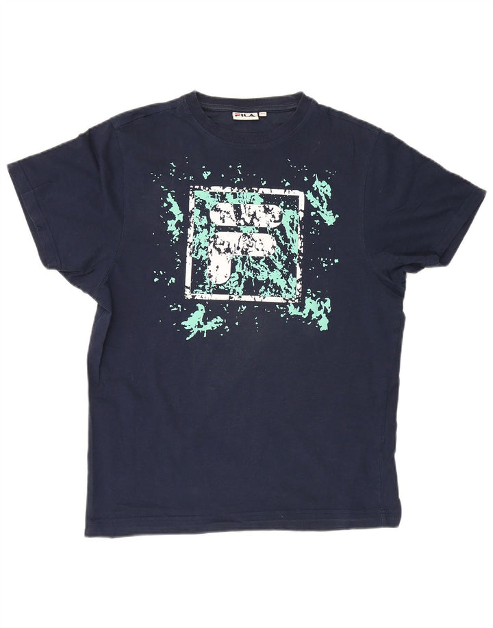 Fila Mens Graphic T-Shirt Top XS Navy Blue