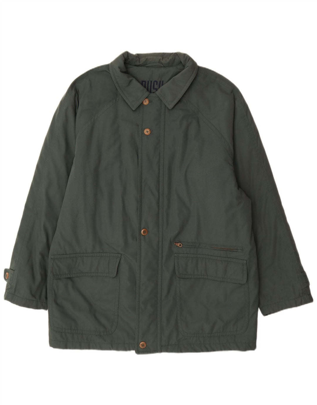 Bush Mens Utility Jacket UK 46 3XL Green Polyester