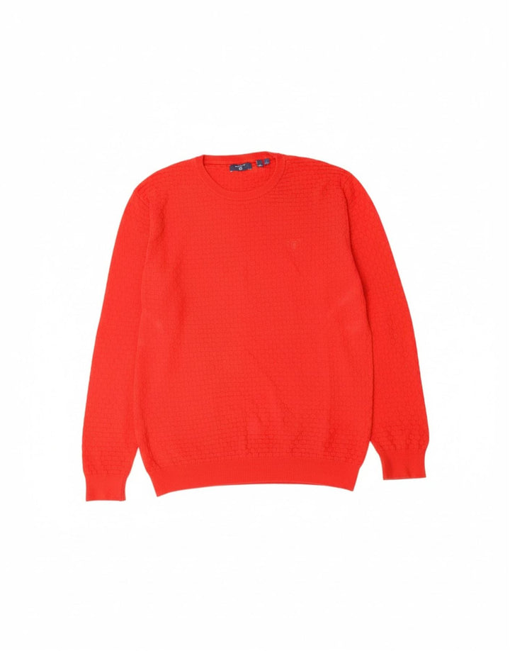 GANT Mens Crew Neck Jumper Sweater Large Red Cotton