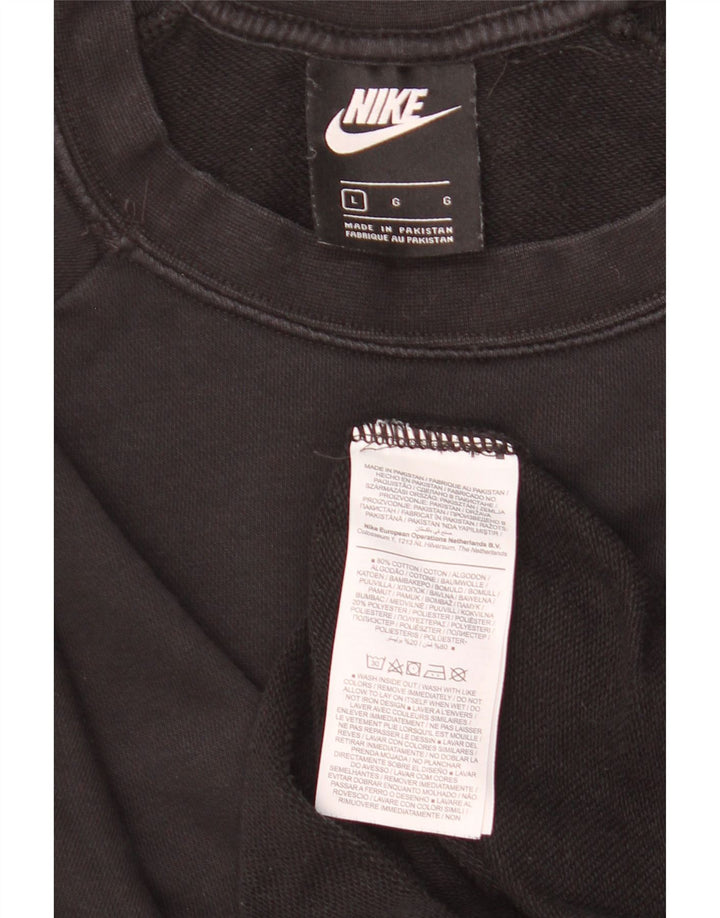 Nike Womens Sweatshirt Jumper UK 16 Grand Noir Coton