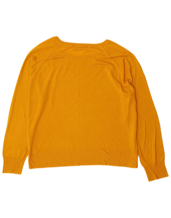 Zara Womens Boat Neck Jumper Sweater UK 16 Large Yellow
