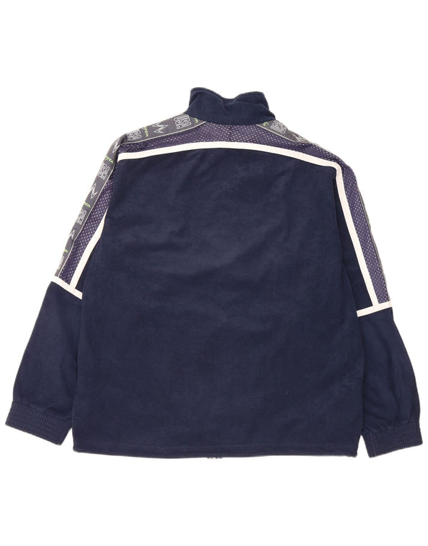 Brugi Mens Graphic Velour tréningruha felső kabát közepes sötétkék színű