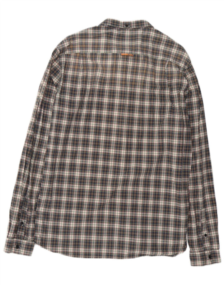 Camicia da uomo Superdry 2XL in cotone a quadri blu navy