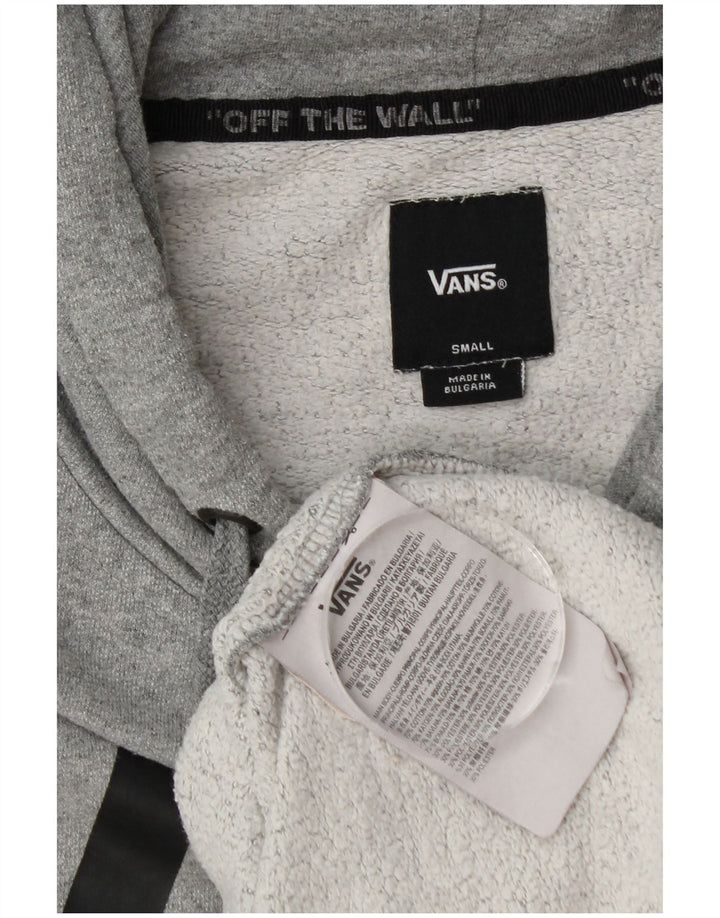Vans Mens Graphic Hoodie Jumper Small Grey Flecked Cotton