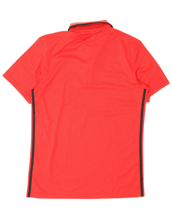 Polo Adidas Climalite da uomo in poliestere rosso medio