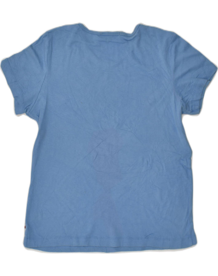TOMMY HILFIGER Womens T-Shirt Top UK 14 Large Blue Cotton | Vintage Tommy Hilfiger | Thrift | Second-Hand Tommy Hilfiger | Used Clothing | Messina Hembry 
