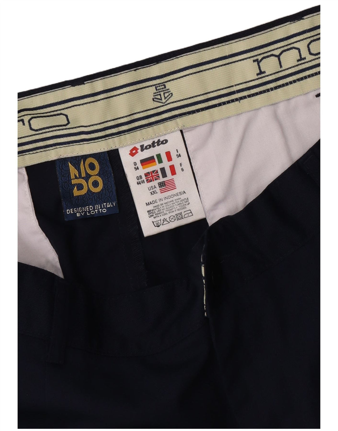 Lotto Mens Pegged Chino Shorts W44 2XL Navy Blue Polyester