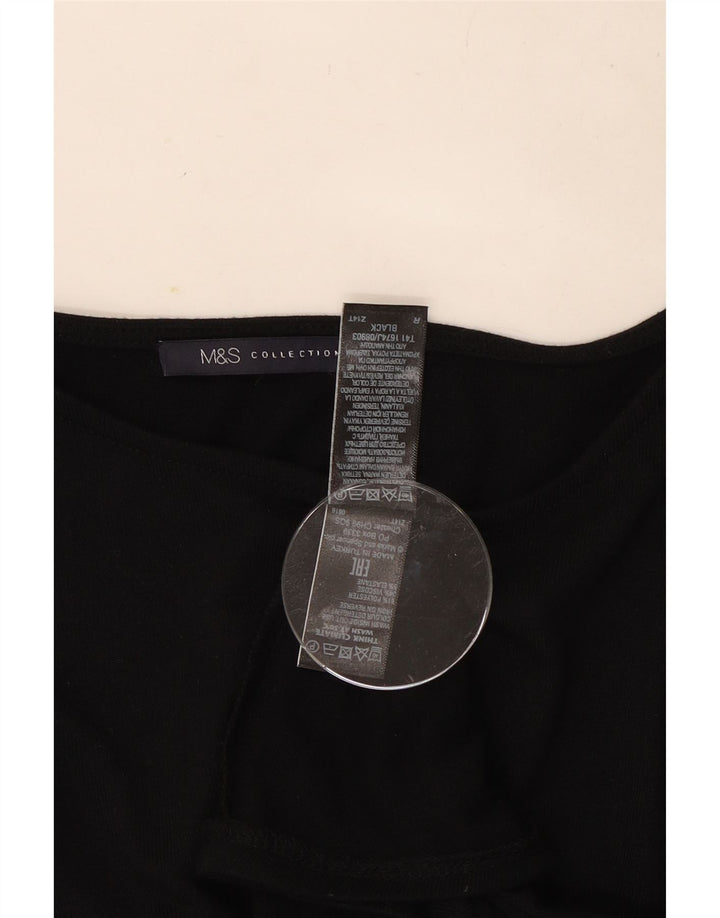 Marks & Spencer Haut Femme Manches 3/4 UK 12 Moyen Noir Polyester