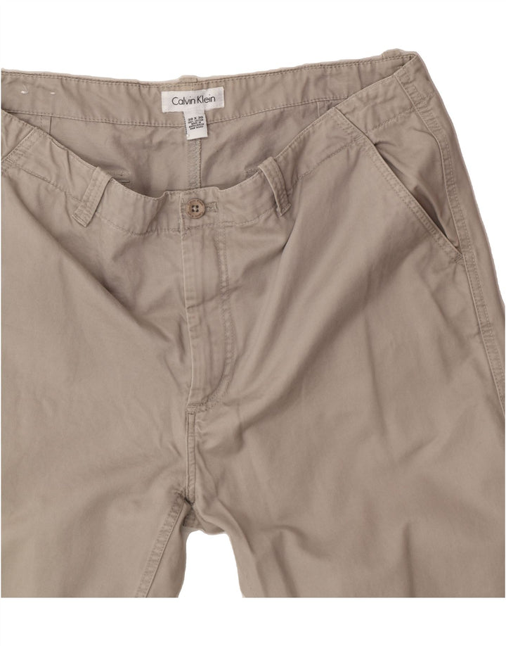 CALVIN KLEIN Mens Straight Chino Trousers W38 L30  Grey Cotton Vintage Calvin Klein and Second-Hand Calvin Klein from Messina Hembry 