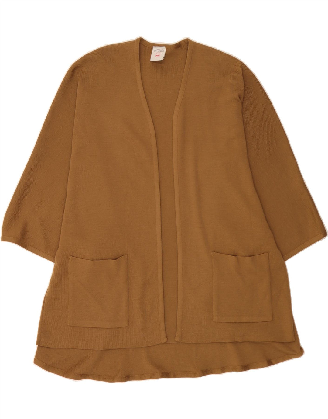 MONDI Womens Longline Poncho Cardigan Sweater One Size Brown Vintage Mondi and Second-Hand Mondi from Messina Hembry 