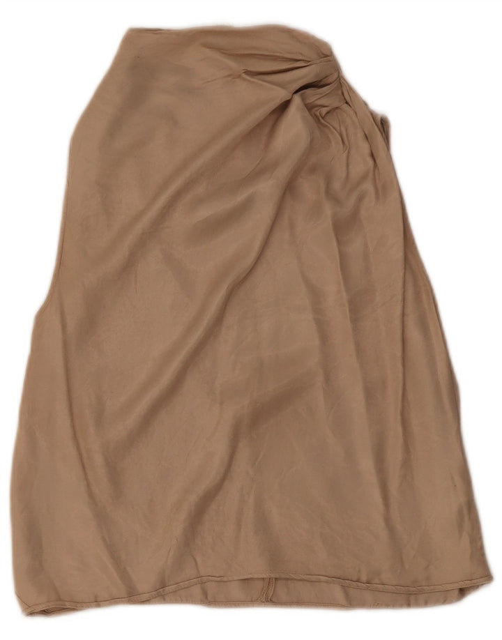 ZARA Womens Sleeveless Blouse Top UK 10 Small Beige Viscose