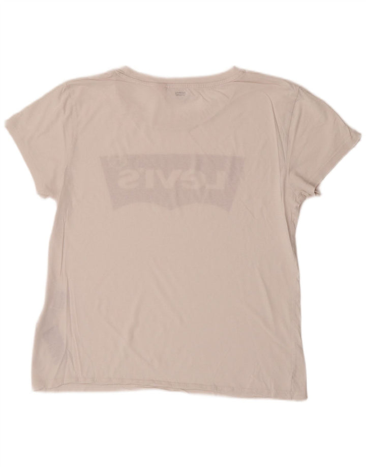 Levi's Herre grafisk T-shirt Top Stor hvid bomuld
