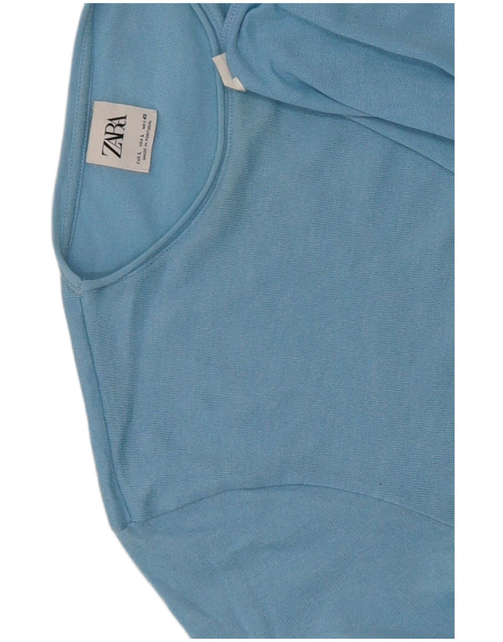 Zara Herren-Pullover mit Rundhalsausschnitt, Größe L, Blau