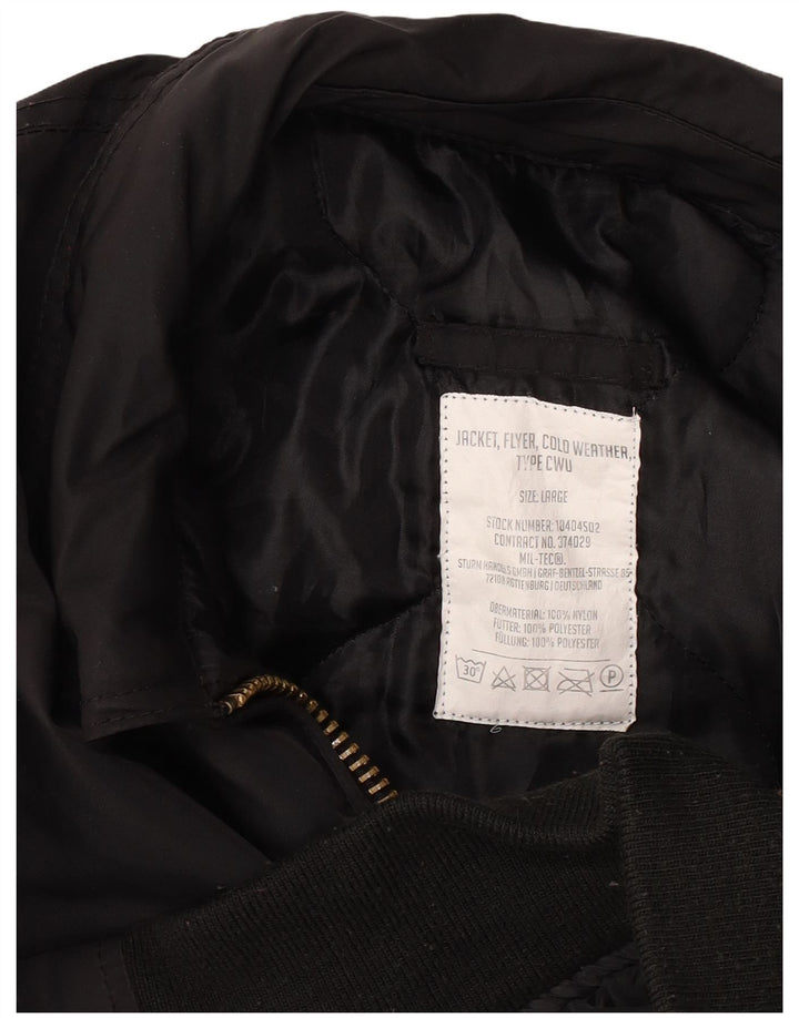 Vintage Mens Cold Weather Flight Aviator Jacket UK 40 Large Black Nylon