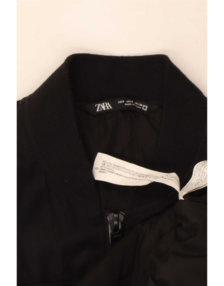 Zara Mens Loose Fit Bomber Jacket UK 36 Petit Noir Polyester