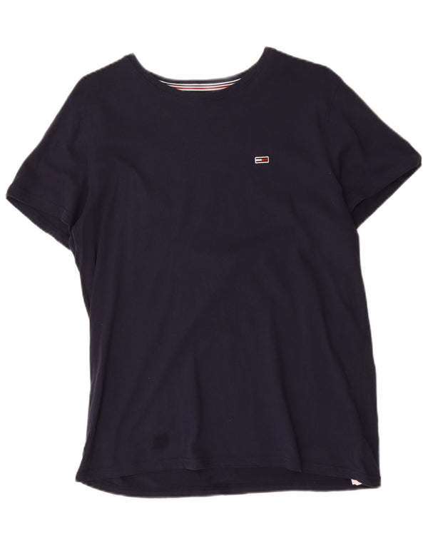 Tommy Hilfiger Mens T-Shirt Top Medium Navy Blue Cotton