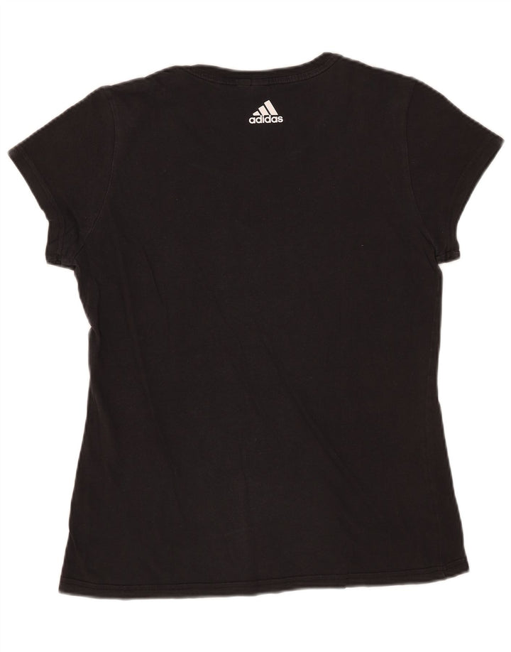 Adidas Womens Graphic T-Shirt Top UK 12 Medium Black