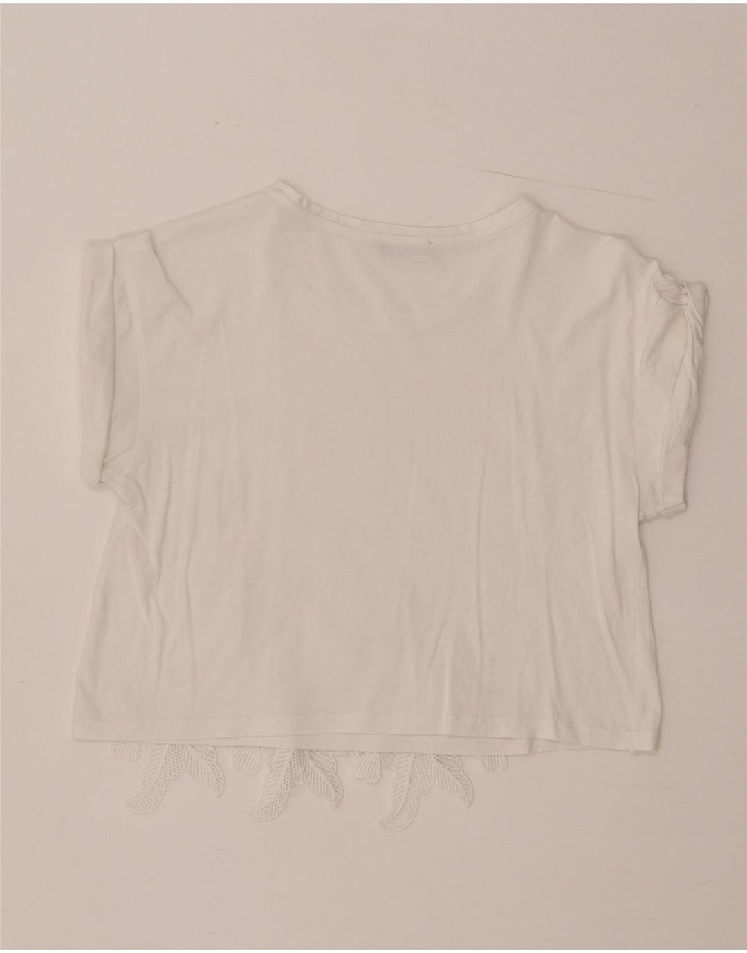 Zara Womens Crop Blouse Top UK 12 Medium White Floral