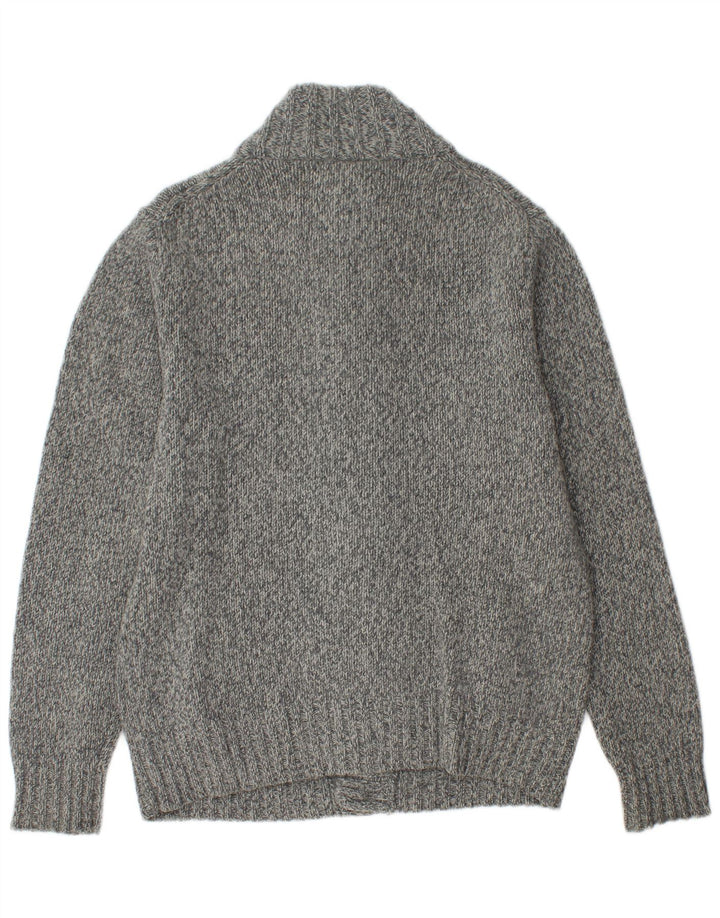 McNeal Mens Cardigan Sweater XL Grey Flecked Lambswool