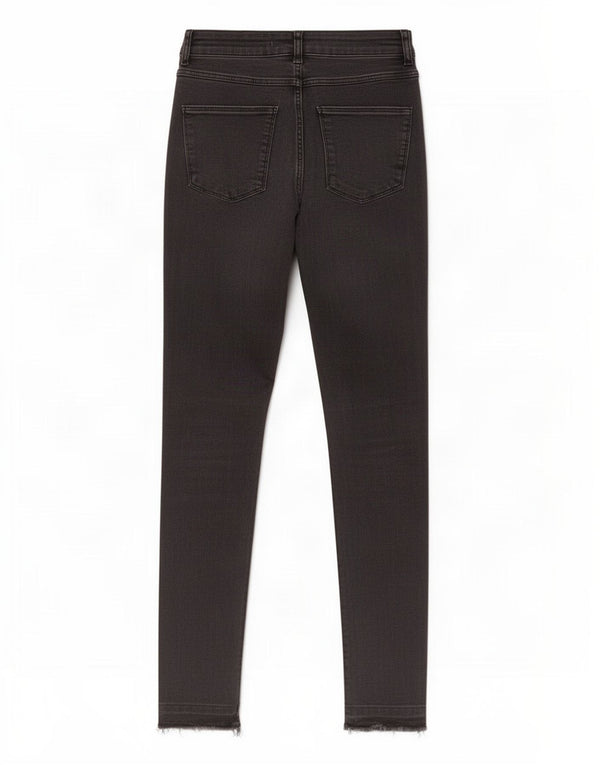 Zara Vaqueros pitillo de cintura alta para mujer EU 38 Small W28 L27 Algodón negro