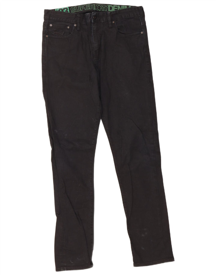 Superdry Mens Slim Jeans W34 L34 Black Cotton