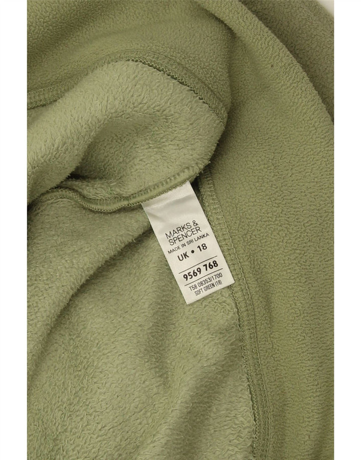Marks & Spencer Womens Oversized Fleece Jacket UK 18 XL Green Polyester
