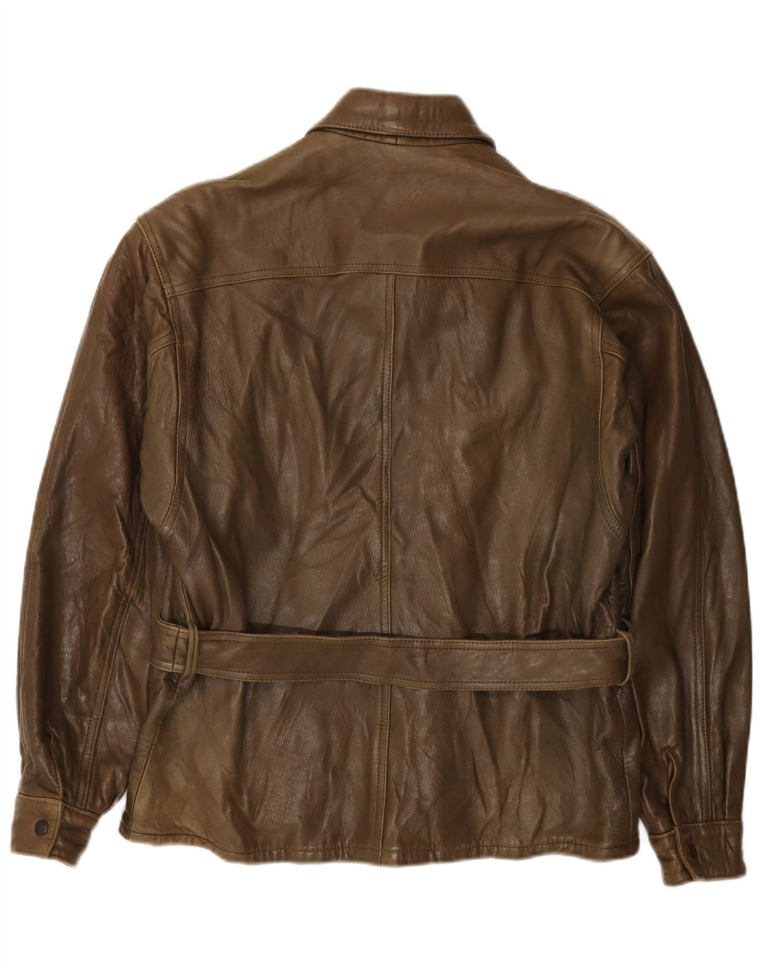 Vintage Mens Leather Jacket IT 50 Large Brown Leather