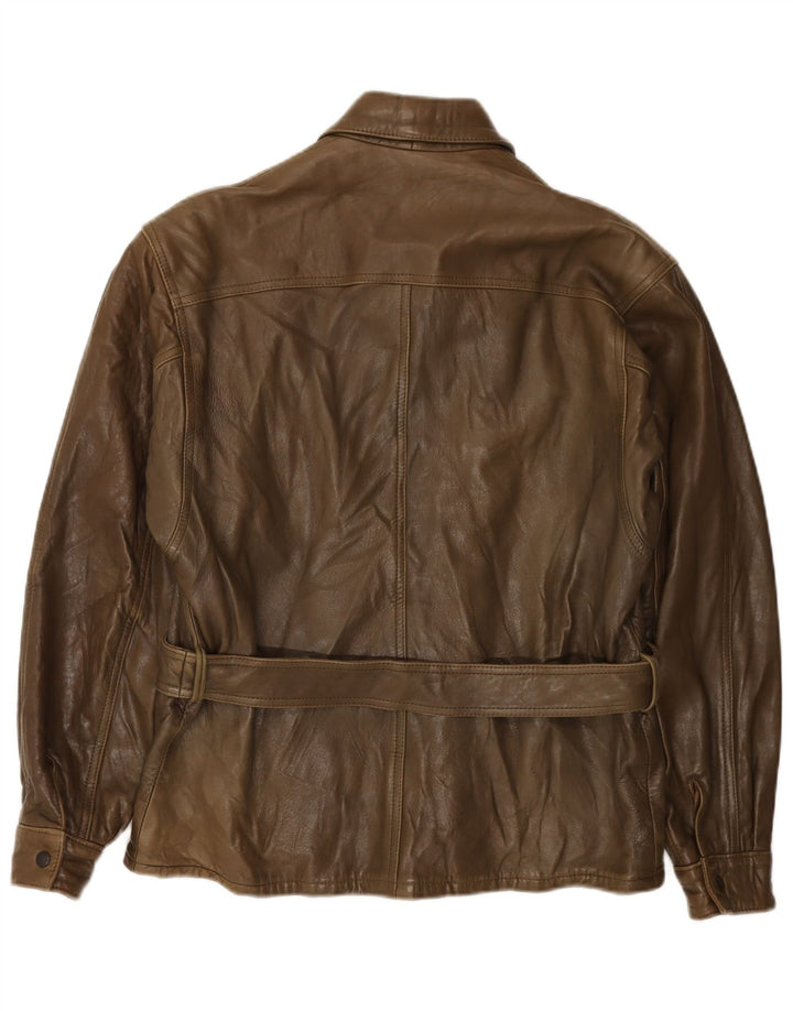Vintage Mens Leather Jacket IT 50 Large Brown Leather