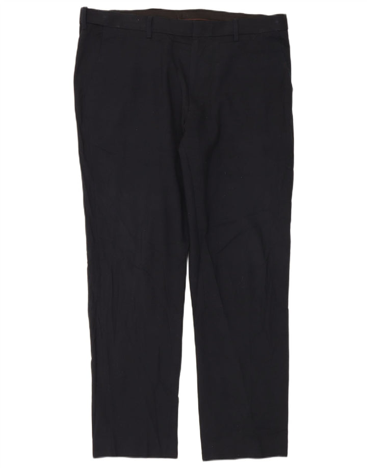 Marks & Spencer Herren-Anzughose in normaler Passform, W38 L31, marineblaues Polyester