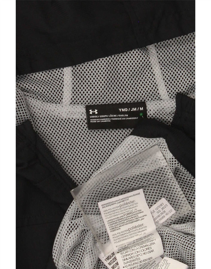 Jaqueta de chuva com capuz para meninos Under Armour 9-10 anos poliéster preto médio