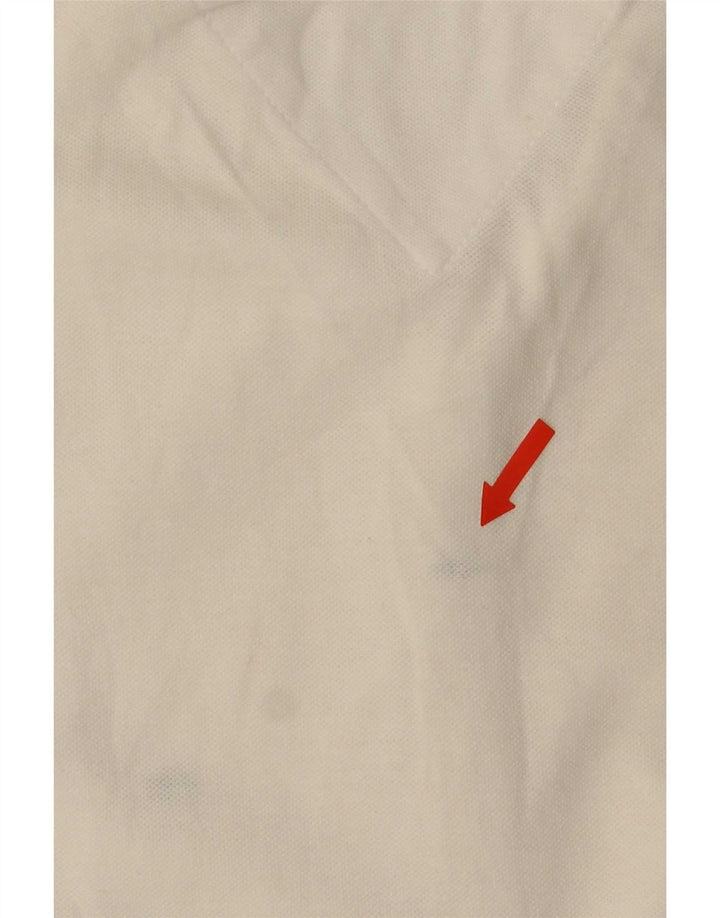 Tommy Hilfiger Womens Polo Shirt UK 12 Medium White Cotton