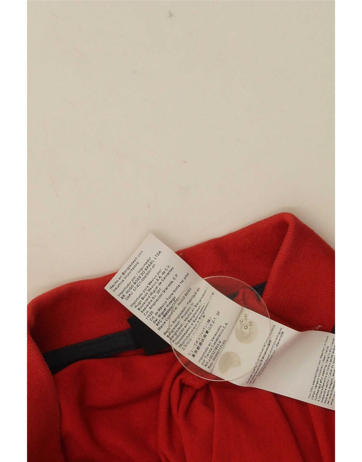 Hugo Boss Mens Regular Fit Polo Shirt Medium Red Cotton