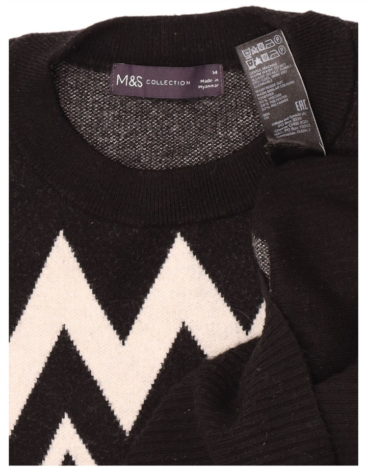 Sweter damski Marks & Spencer z okrągłym dekoltem, UK 14, średni czarny