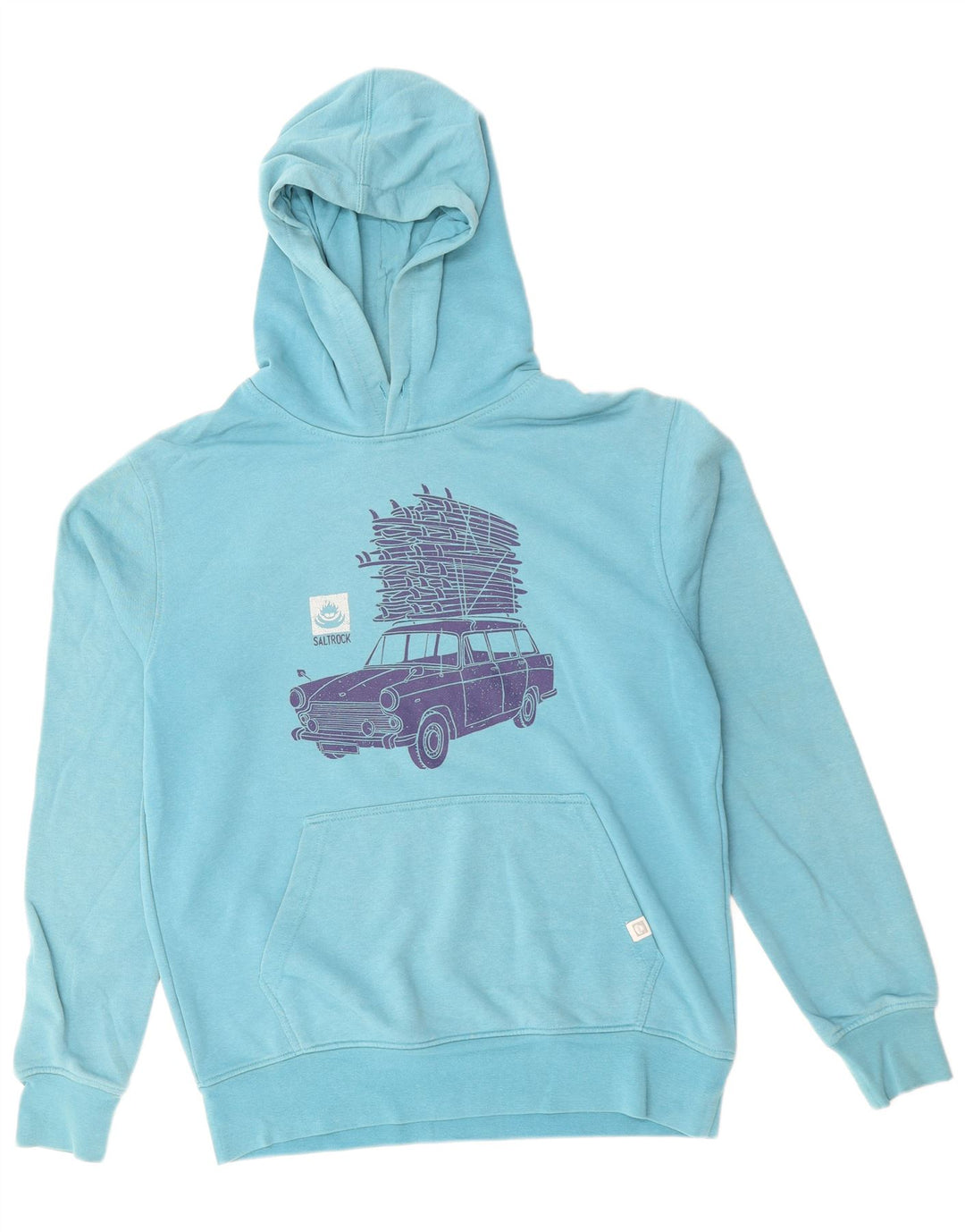 SALTROCK Mens Graphic Hoodie Jumper Medium Blue Cotton