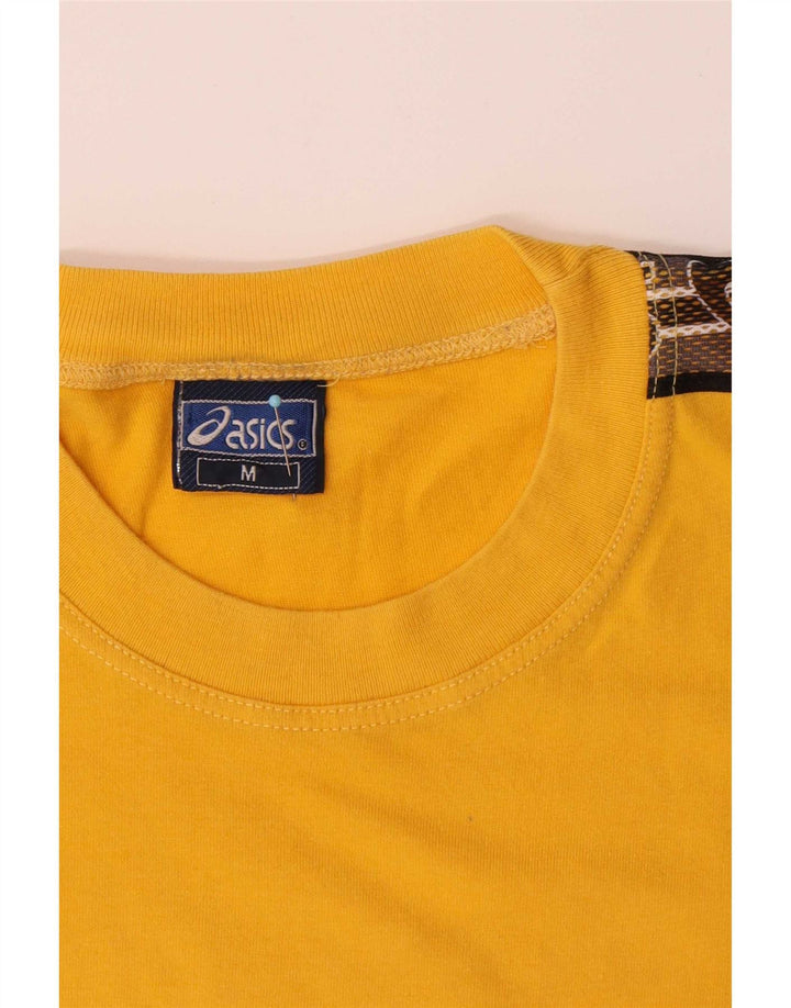 Asics Herre grafisk T-shirt Top Medium Gul Colourblock Bomuld