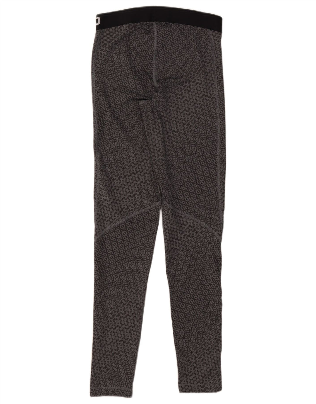 Nike Womens Dri Fit Graphic Leggings UK 12 Medium Grey Geometric Polyester