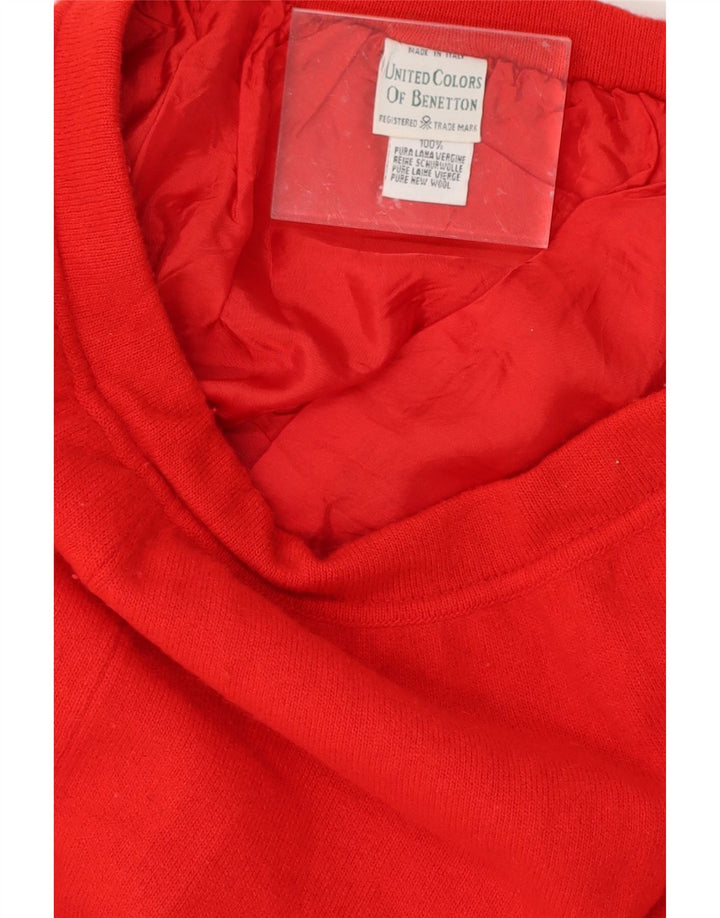BENETTON Womens Pencil Skirt IT 44 Medium W28  Red Wool Vintage Benetton and Second-Hand Benetton from Messina Hembry 