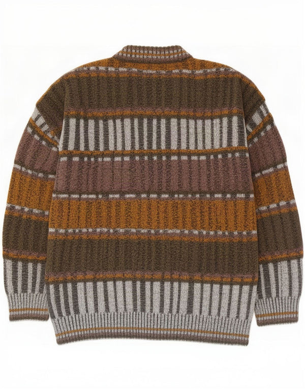 Vintage Mens Crew Neck Jumper Sweater IT 54 XL Multicoloured Striped