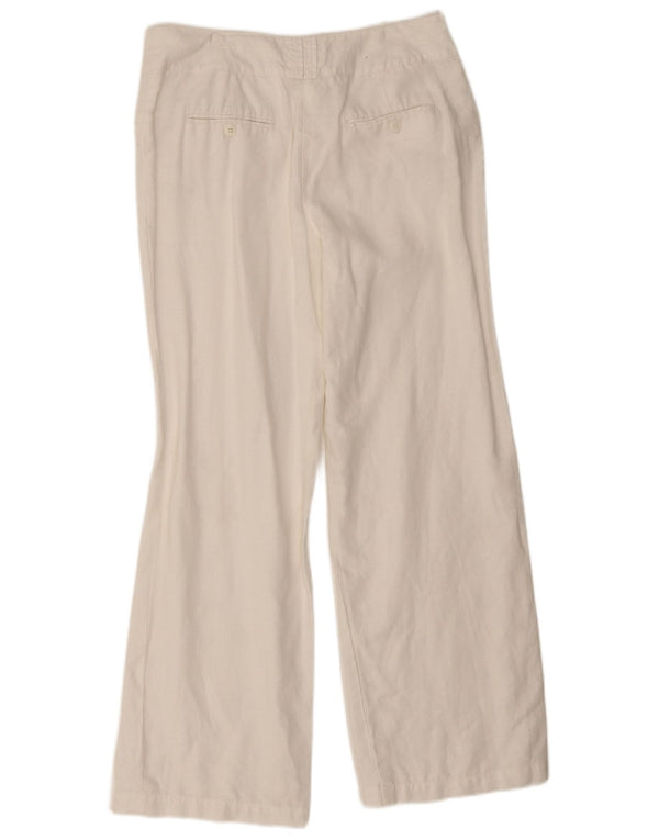 Monsoon Womens Bootcut Casual Trousers UK 10 Small W28 L28 White Linen