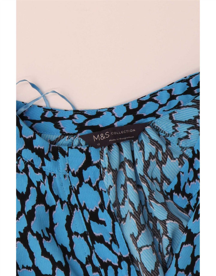 Blusa feminina de manga comprida Marks & Spencer UK 12 azul médio