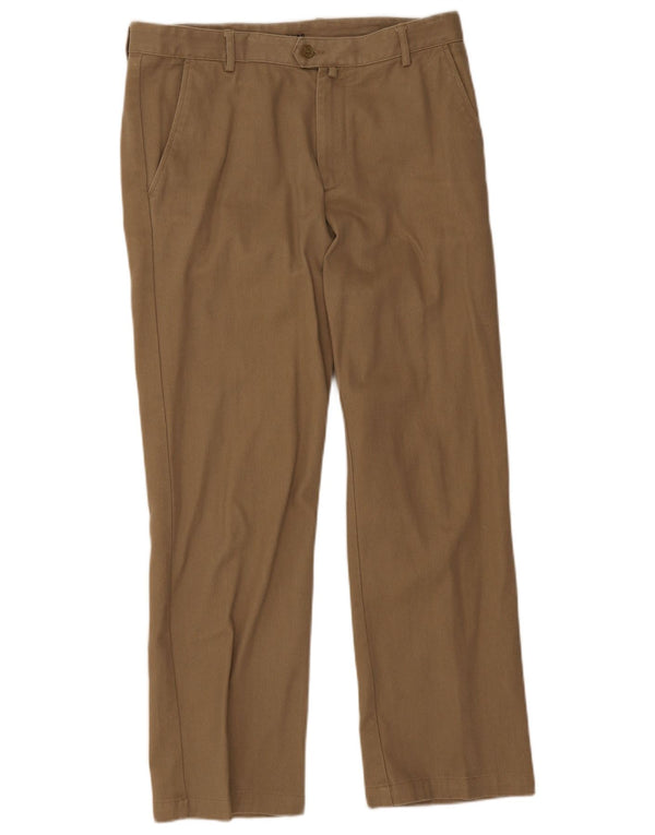 Gant Mens Straight Chino Trousers W34 L30 Brown Cotton